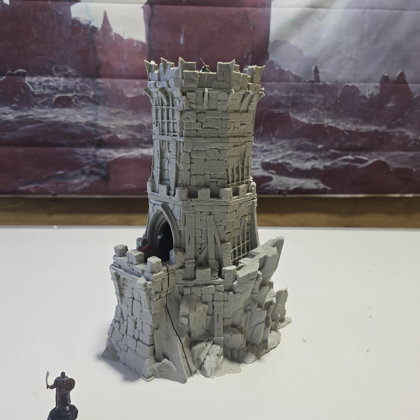 Outpost Tower: Medieval Watchtower Terrain Standard Tabletop Terrain, Gaming