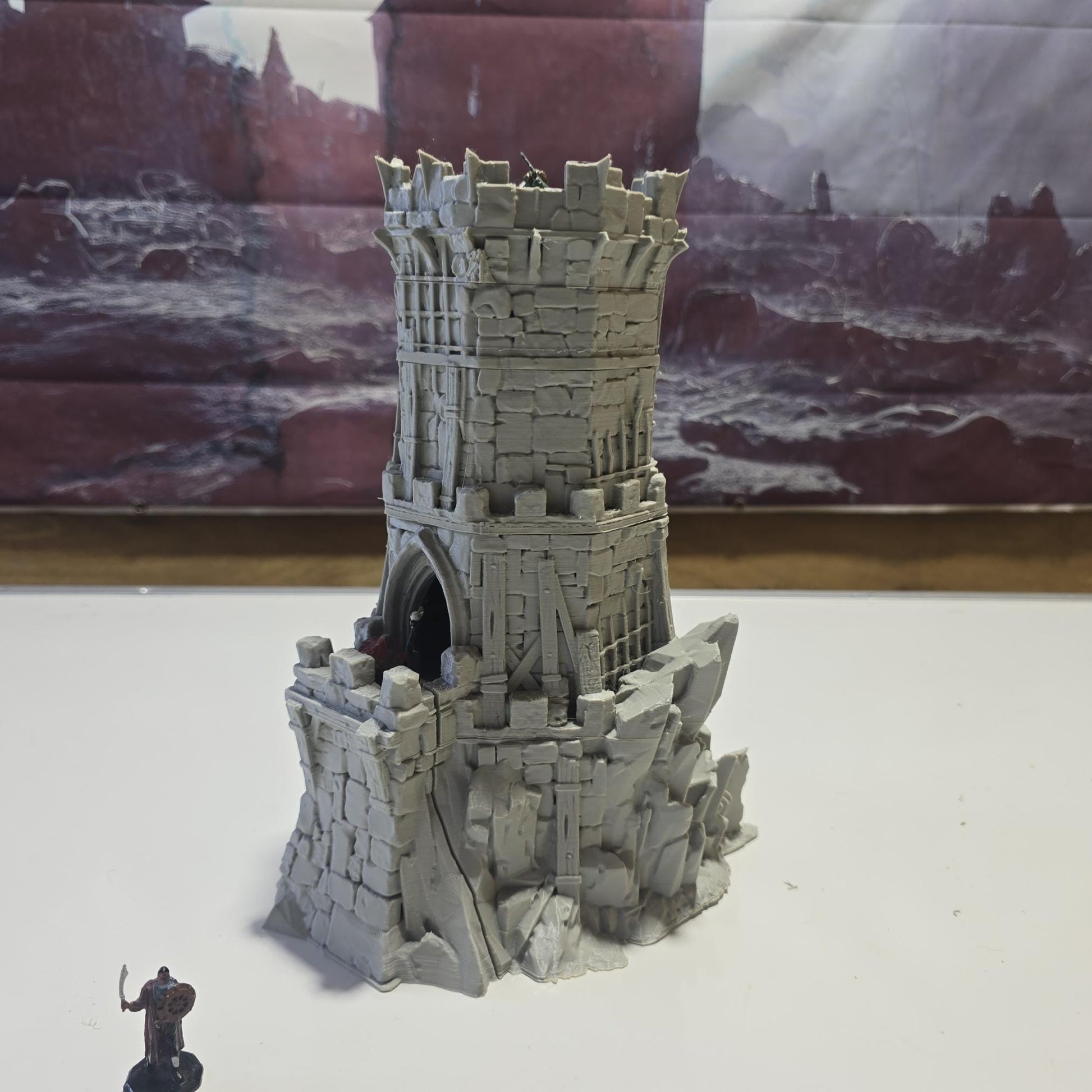 Outpost Tower: Medieval Watchtower Terrain Standard Tabletop Terrain, Gaming