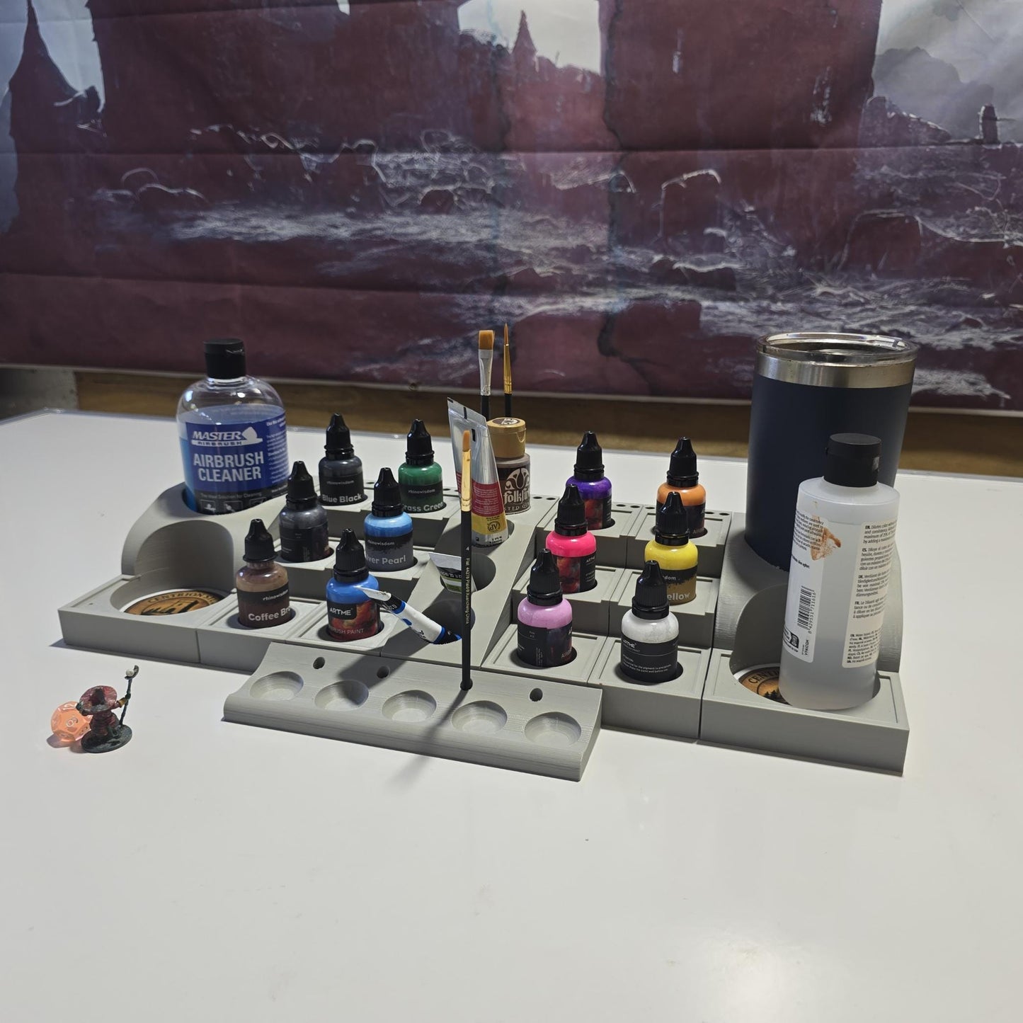 Modular Paint Station – Hobby Workstation | Expandable Tool and Paint Organizer for Miniature Painting, Crafts, & Art Studios