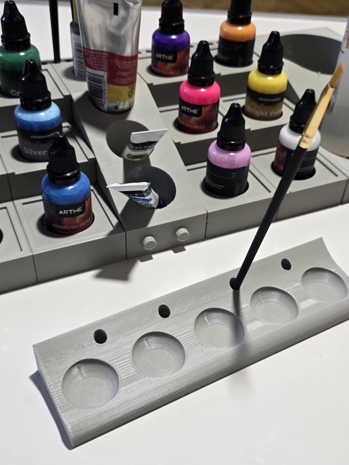 Modular Paint Station – Hobby Workstation | Expandable Tool and Paint Organizer for Miniature Painting, Crafts, & Art Studios