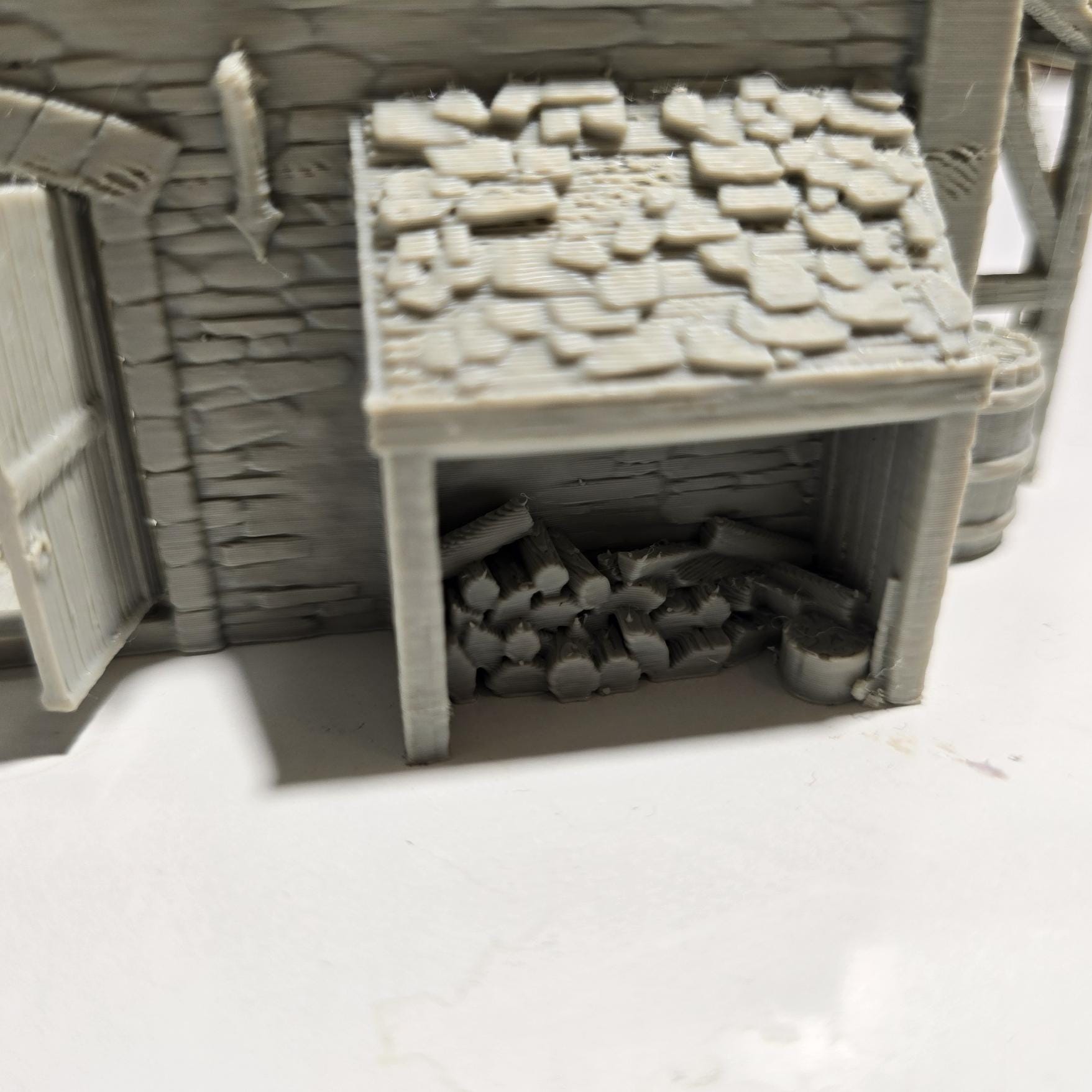 28mm Colonial Cattle Shed | 3D Printed Barn Terrain for Tabletop Games & Dioramas | Unpainted Farm Building