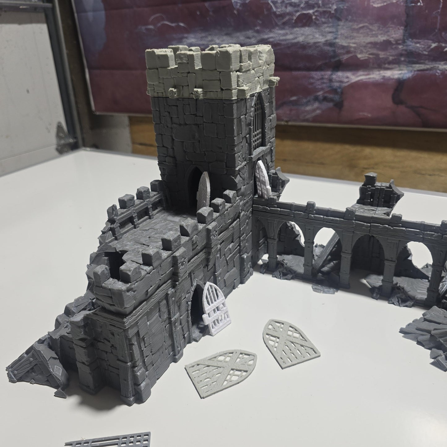 The Fall of Guardia: Ruined Barracks & Bell Tower 28MM Tabletop Terrain, Model Railroading, Gaming