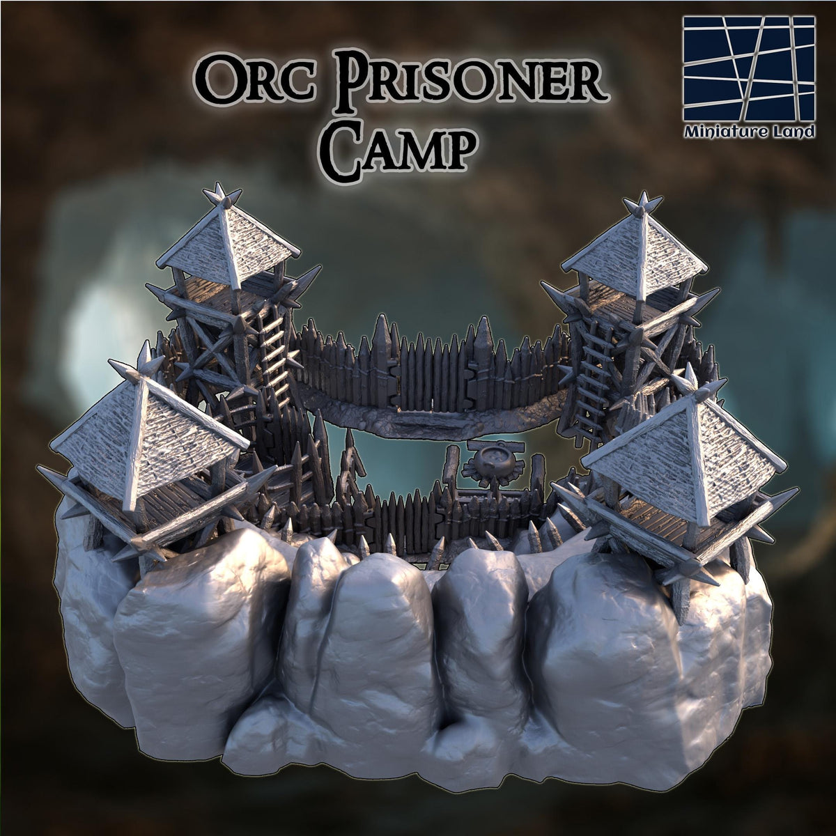Orc Prisoner Camp: Dark Ages Fortress Outpost Terrain Standard Tabletop Terrain, Gaming