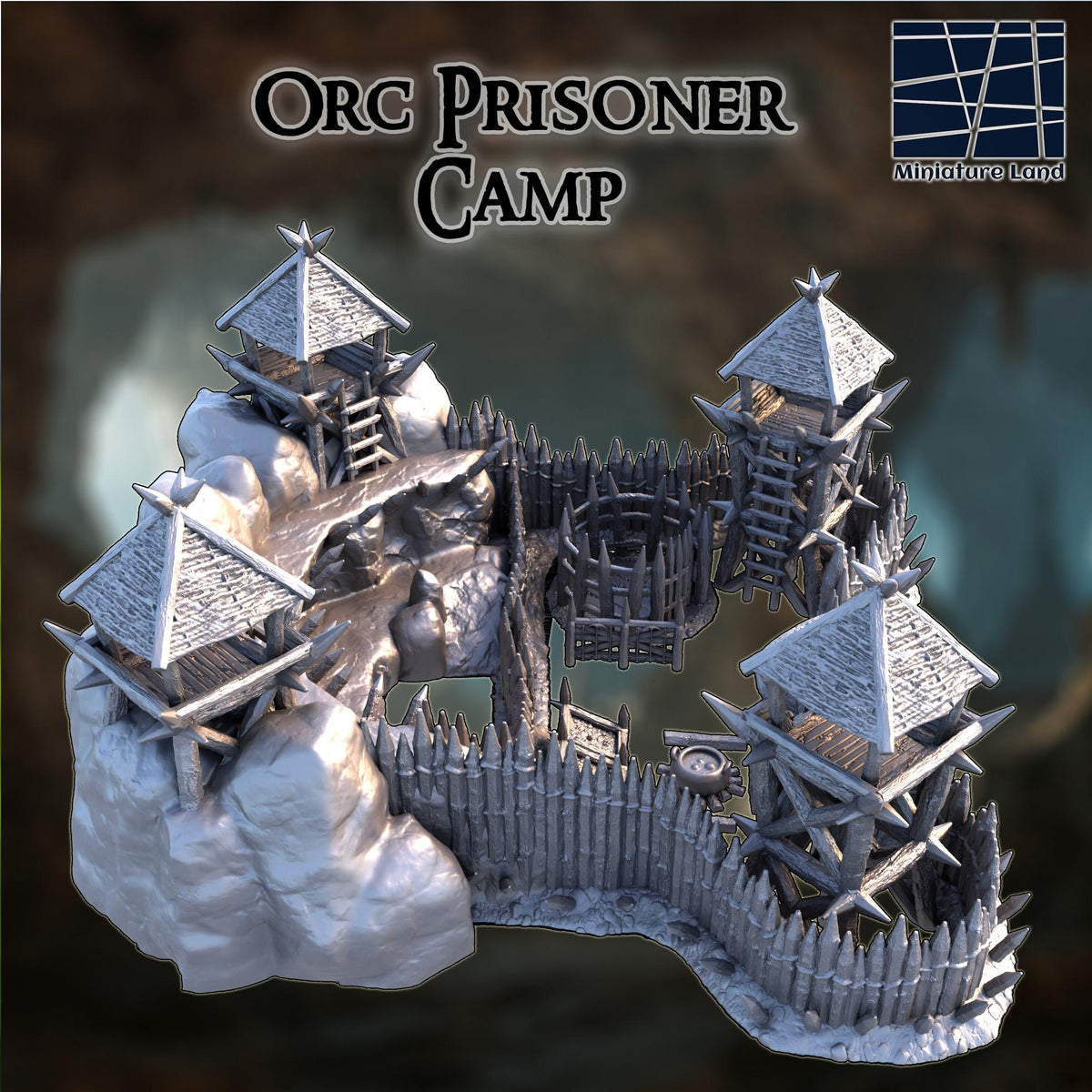 Orc Prisoner Camp: Dark Ages Fortress Outpost Terrain Standard Tabletop Terrain, Gaming