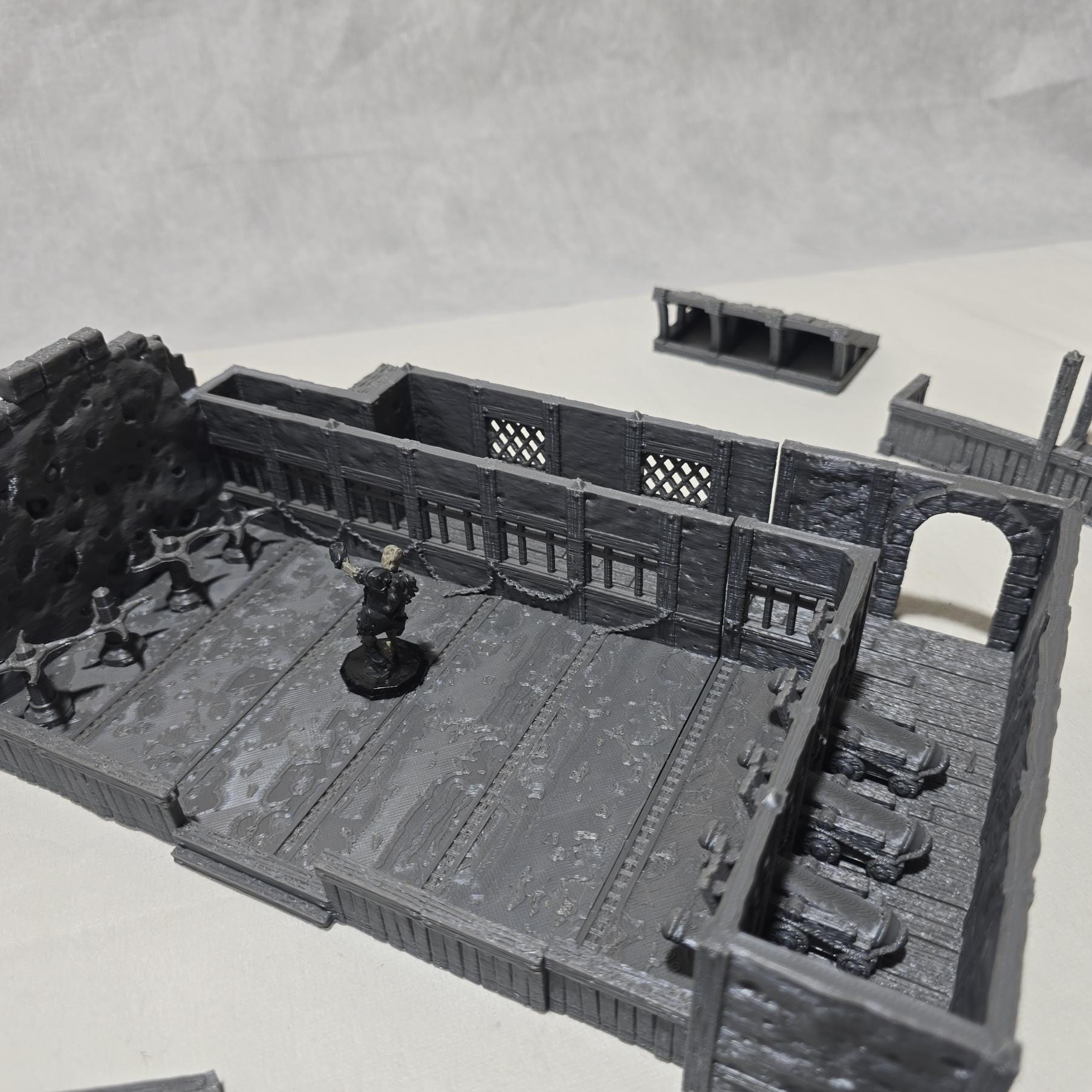 Back Alley Fight Arena: Medieval Urban Combat Pit Standard Tabletop Terrain, Gaming