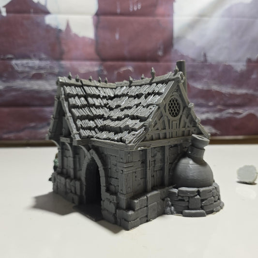Alchemist Hut: Medieval Fantasy Alchemy Workshop Terrain Standard Tabletop Terrain, Gaming