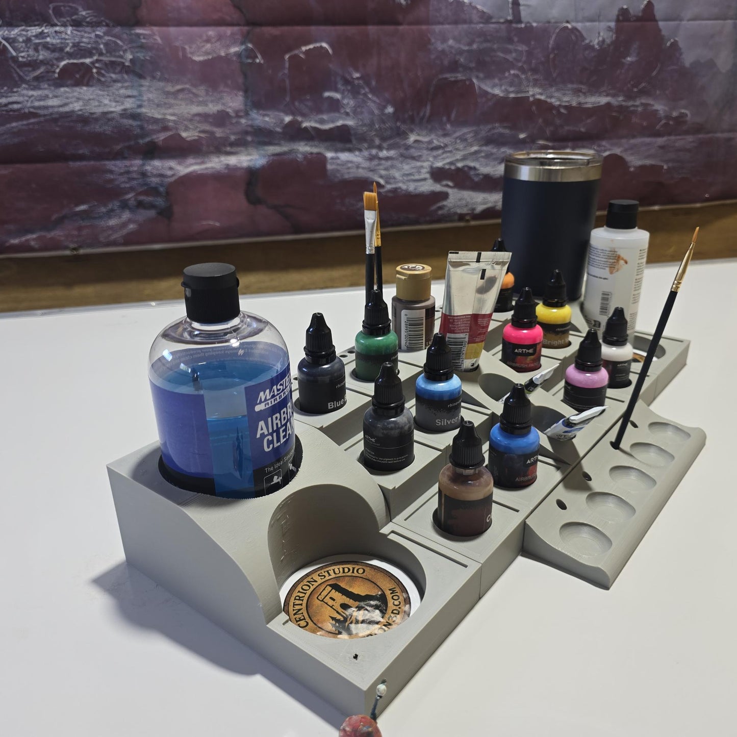 Modular Paint Station – Hobby Workstation | Expandable Tool and Paint Organizer for Miniature Painting, Crafts, & Art Studios