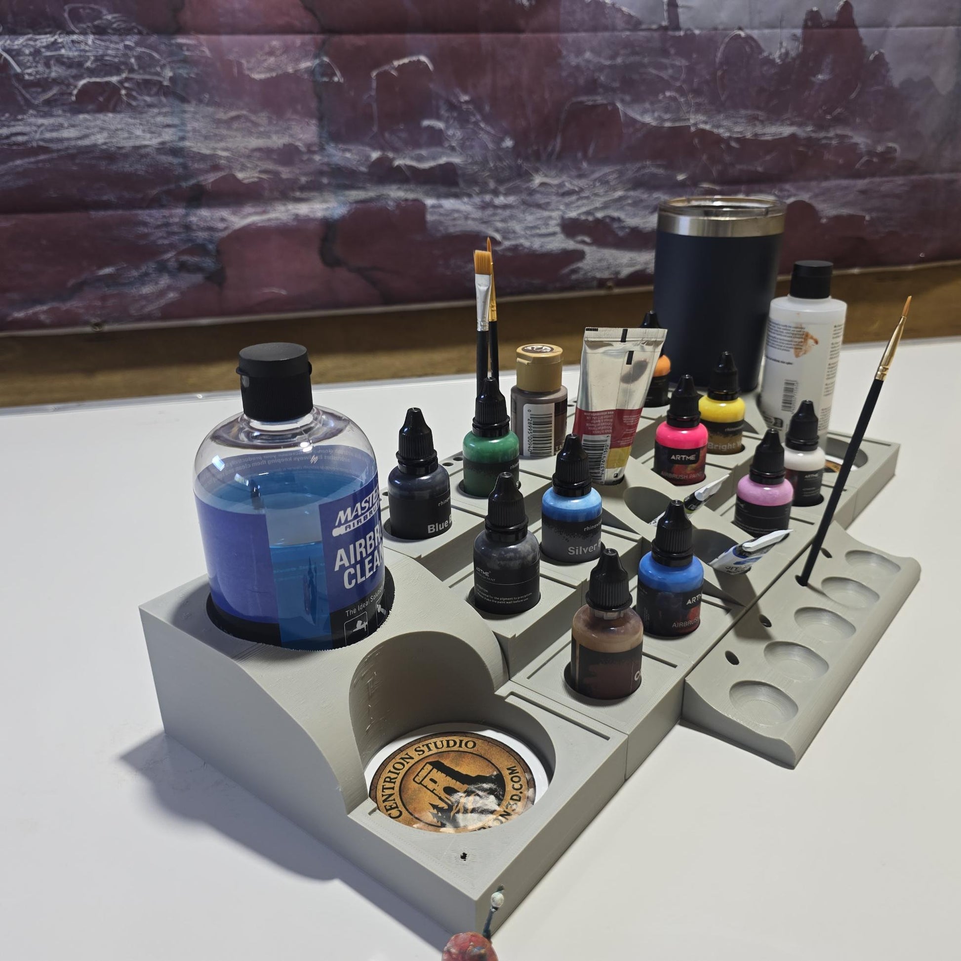 Modular Paint Station – Hobby Workstation | Expandable Tool and Paint Organizer for Miniature Painting, Crafts, & Art Studios