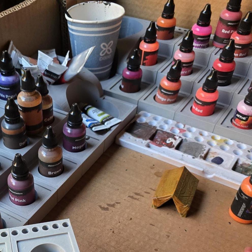 Modular Paint Station – Hobby Workstation | Expandable Tool and Paint Organizer for Miniature Painting, Crafts, & Art Studios