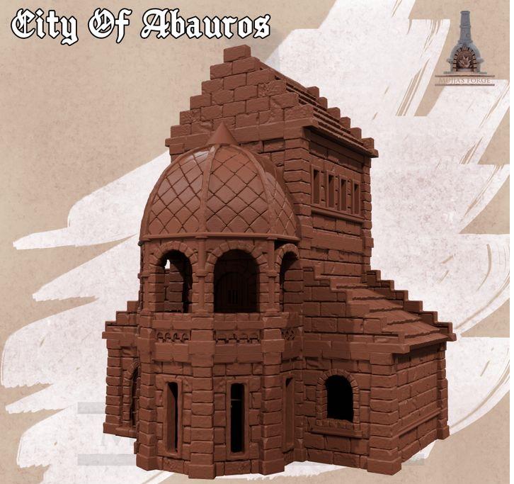 City of Abauros House 4 – 28 mm 3D Printed Unpainted PLA Building Terrain for Tabletop RPGs, DnD, Pathfinder & Wargaming
