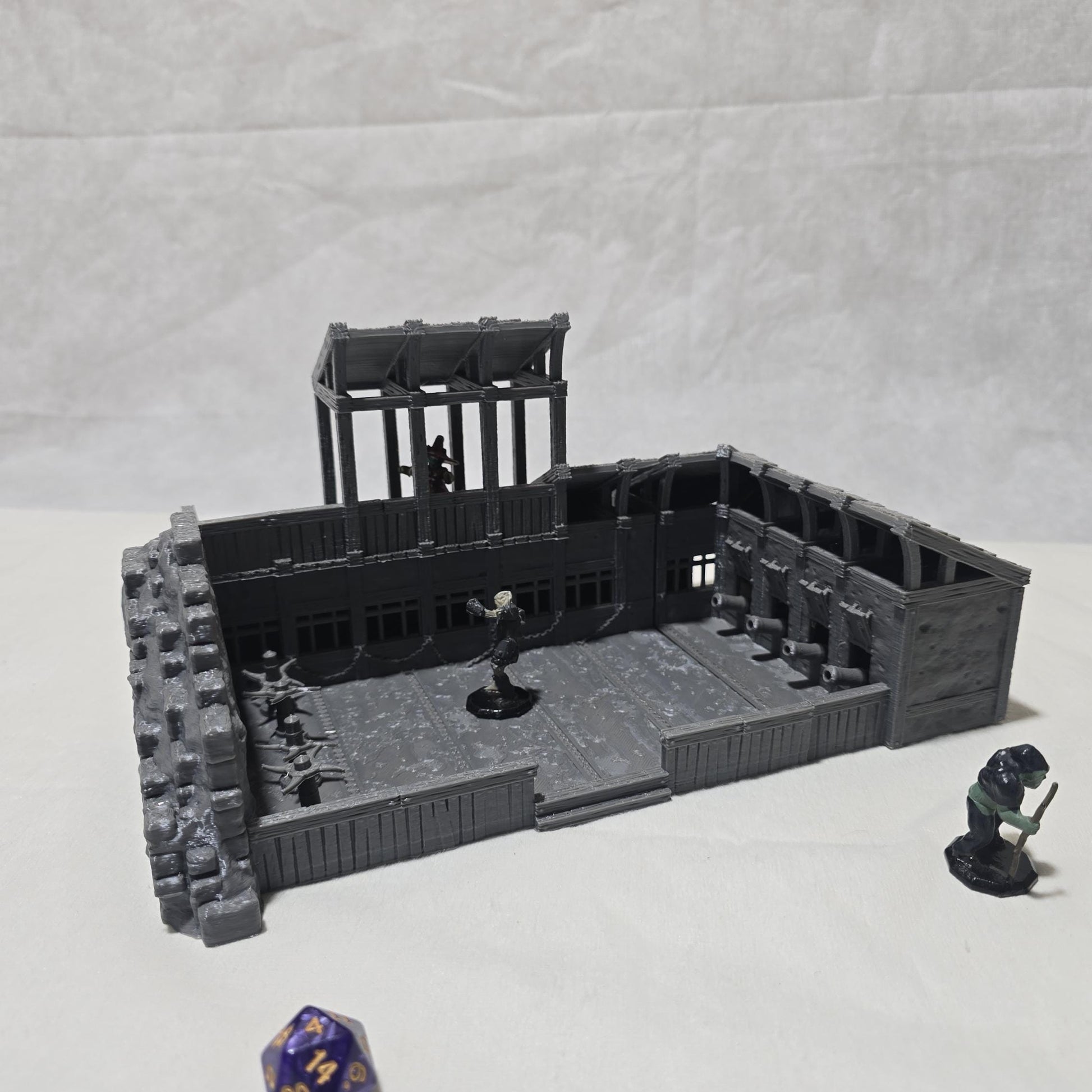 Back Alley Fight Arena: Medieval Urban Combat Pit Standard Tabletop Terrain, Gaming