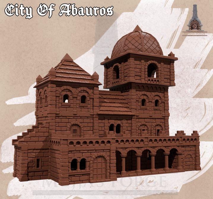 City of Abauros Bell Tower – 28 mm 3D Printed Unpainted PLA