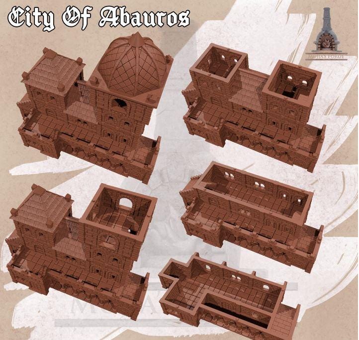 City of Abauros Bell Tower – 28 mm 3D Printed Unpainted PLA