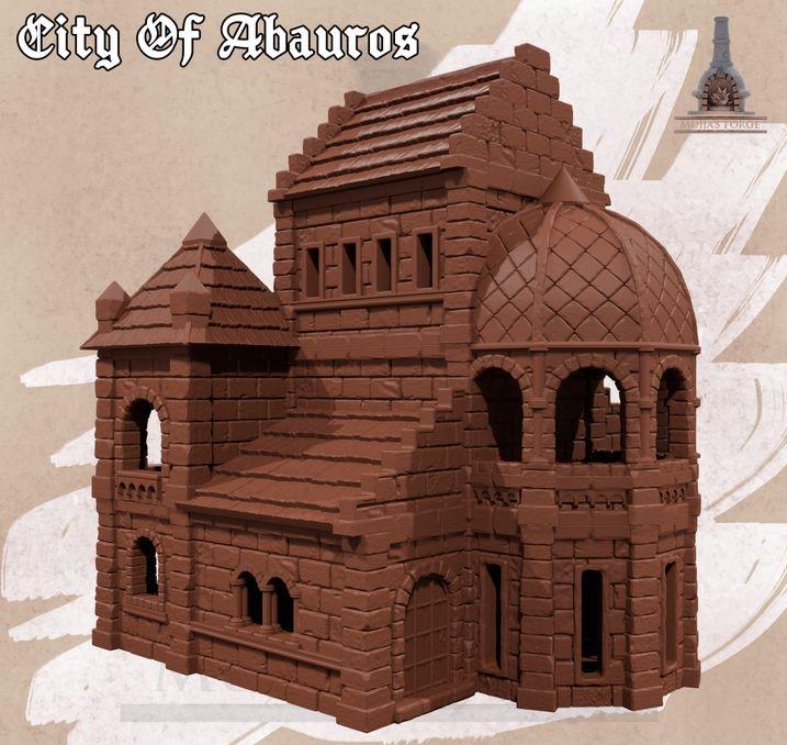 City of Abauros House 4 – 28 mm 3D Printed Unpainted PLA Building Terrain for Tabletop RPGs, DnD, Pathfinder & Wargaming