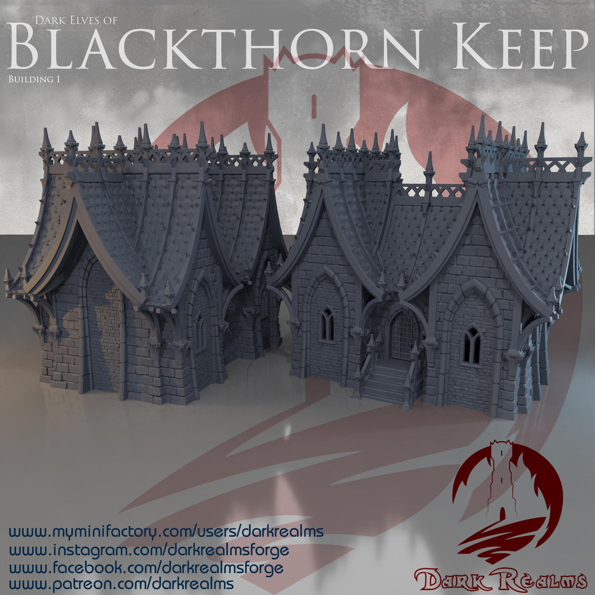 Example Dark Elf Building Layouts Dark Elf House 2 – 28mm Blackthorn Keep Building, 3D Printed Unpainted ...