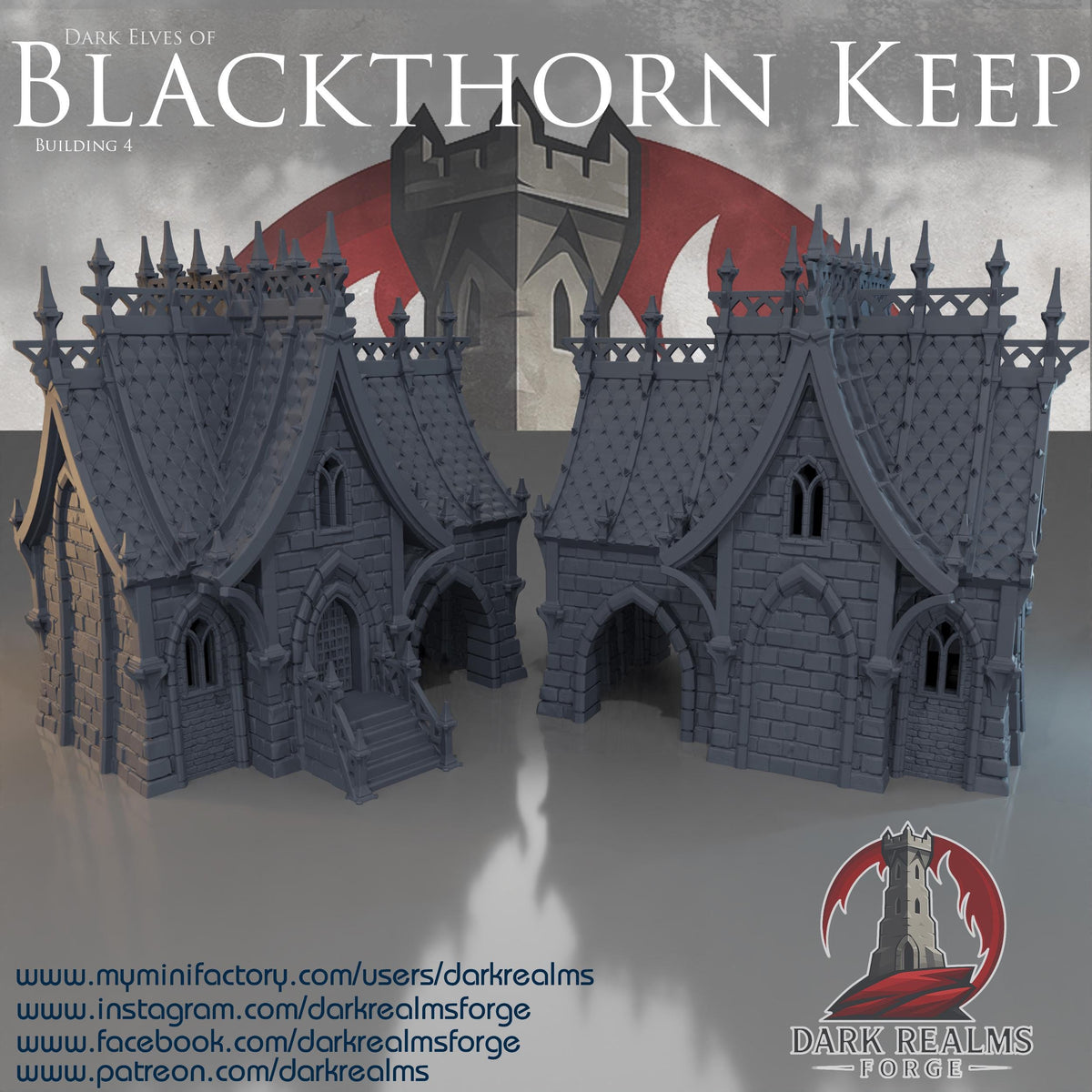 Example Dark Elf Building Layouts Dark Elf House 4 – 28mm Blackthorn Keep Building, 3D Printed Unpainted ...