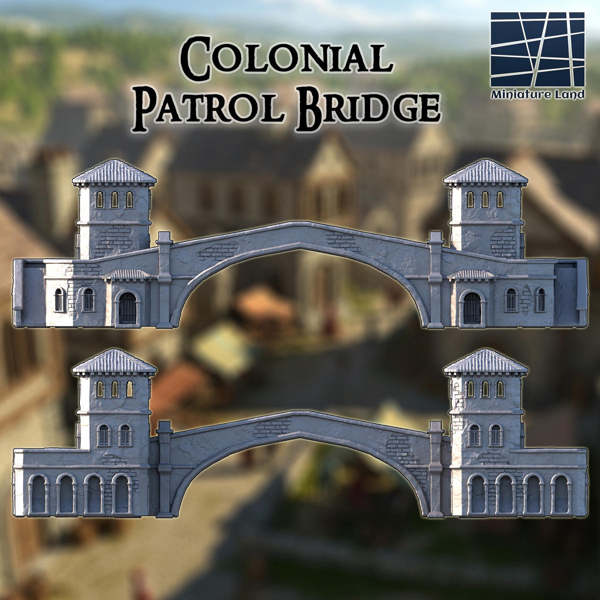 Colonial Patrol Bridge – Massive 30 inch Fortified Gatehouse Bridge (3-Level Towers, 15" Span)