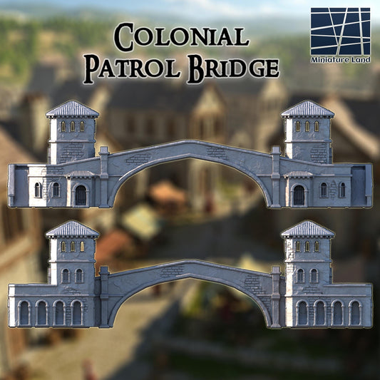 Colonial Patrol Bridge – Massive 30 inch Fortified Gatehouse Bridge (3-Level Towers, 15" Span)