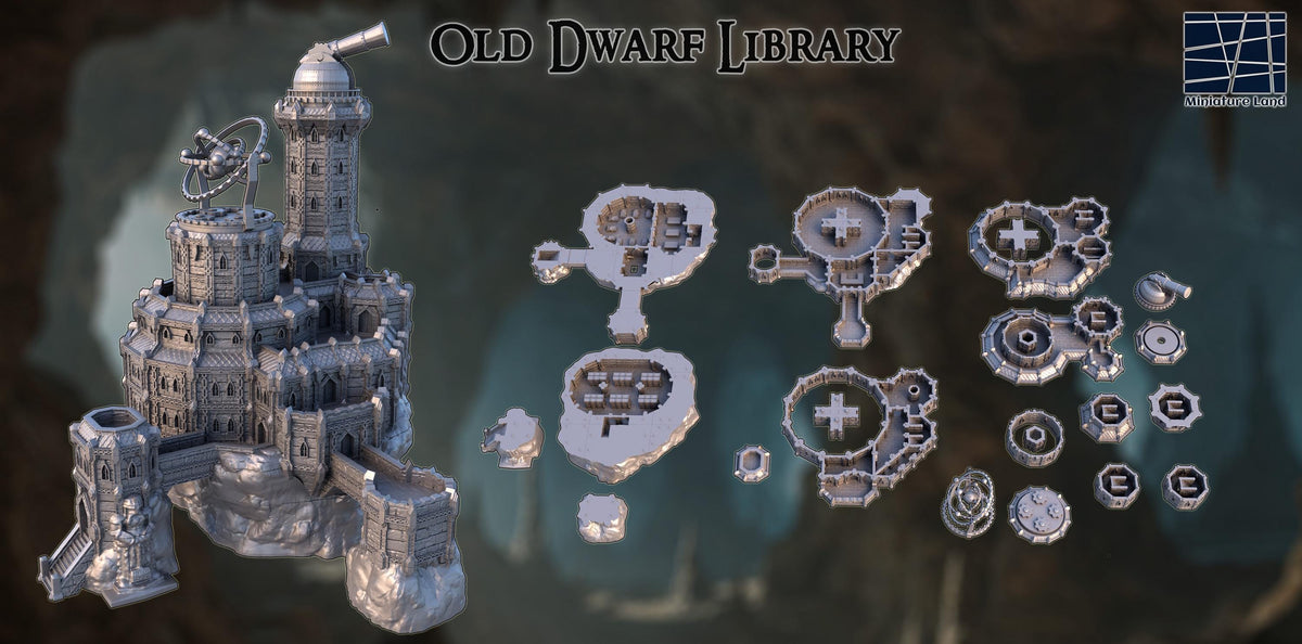 Old Dwarf Library – 28mm Megastructure (11 Levels)
