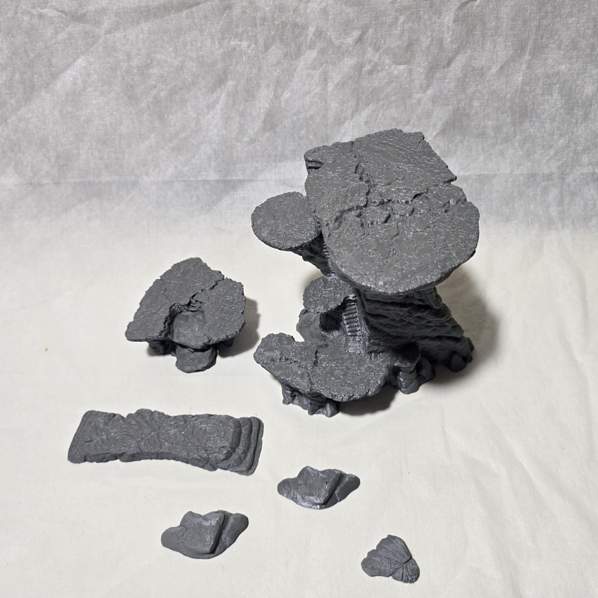 Highmarch Crags Cliff Set – 28 mm Cliff & Rock Set – 3D Printed Unpainted PLA Terrain for Tabletop RPGs, DnD