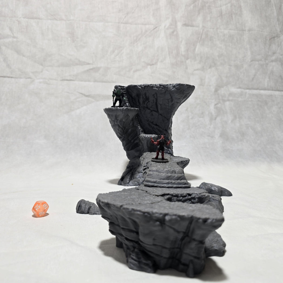 Highmarch Crags Cliff Set – 28 mm Cliff & Rock Set – 3D Printed Unpainted PLA Terrain for Tabletop RPGs, DnD