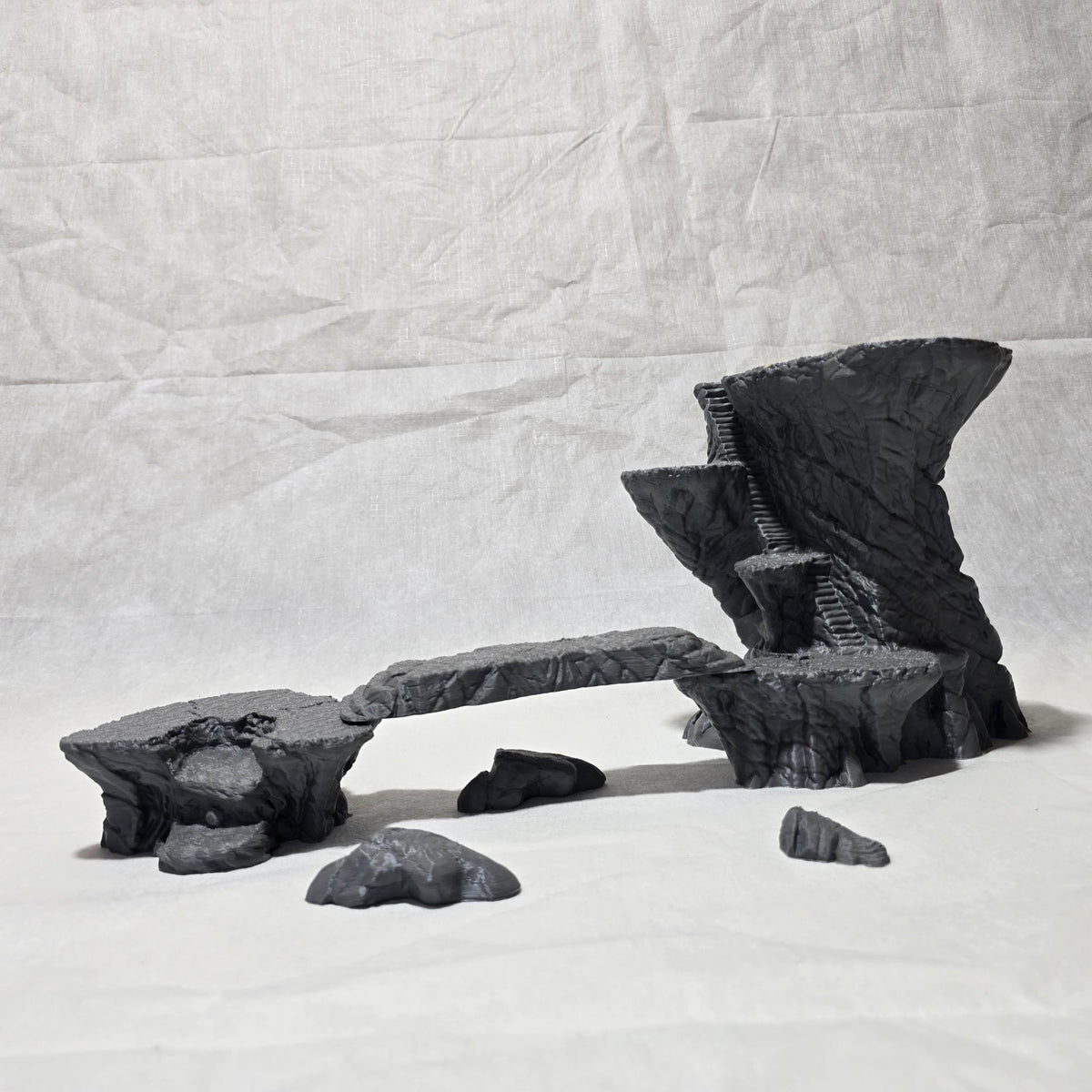 Highmarch Crags Cliff Set – 28 mm Cliff & Rock Set – 3D Printed Unpainted PLA Terrain for Tabletop RPGs, DnD
