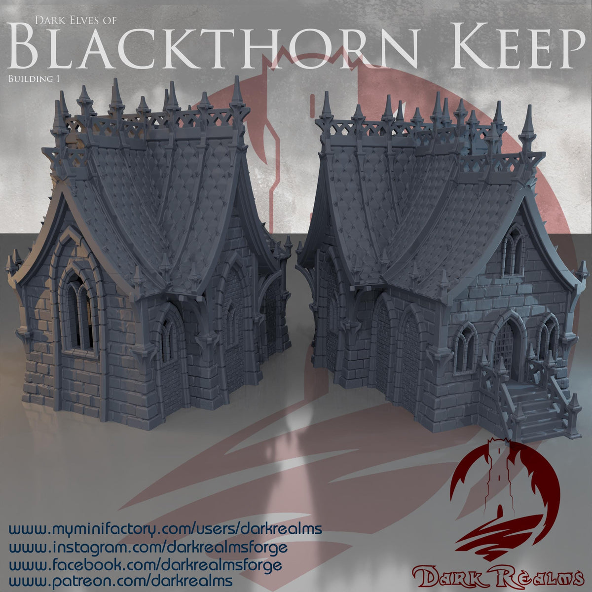 Dark Elf House 1 – 28mm Blackthorn Keep Building, 3D Printed Unpainted ...