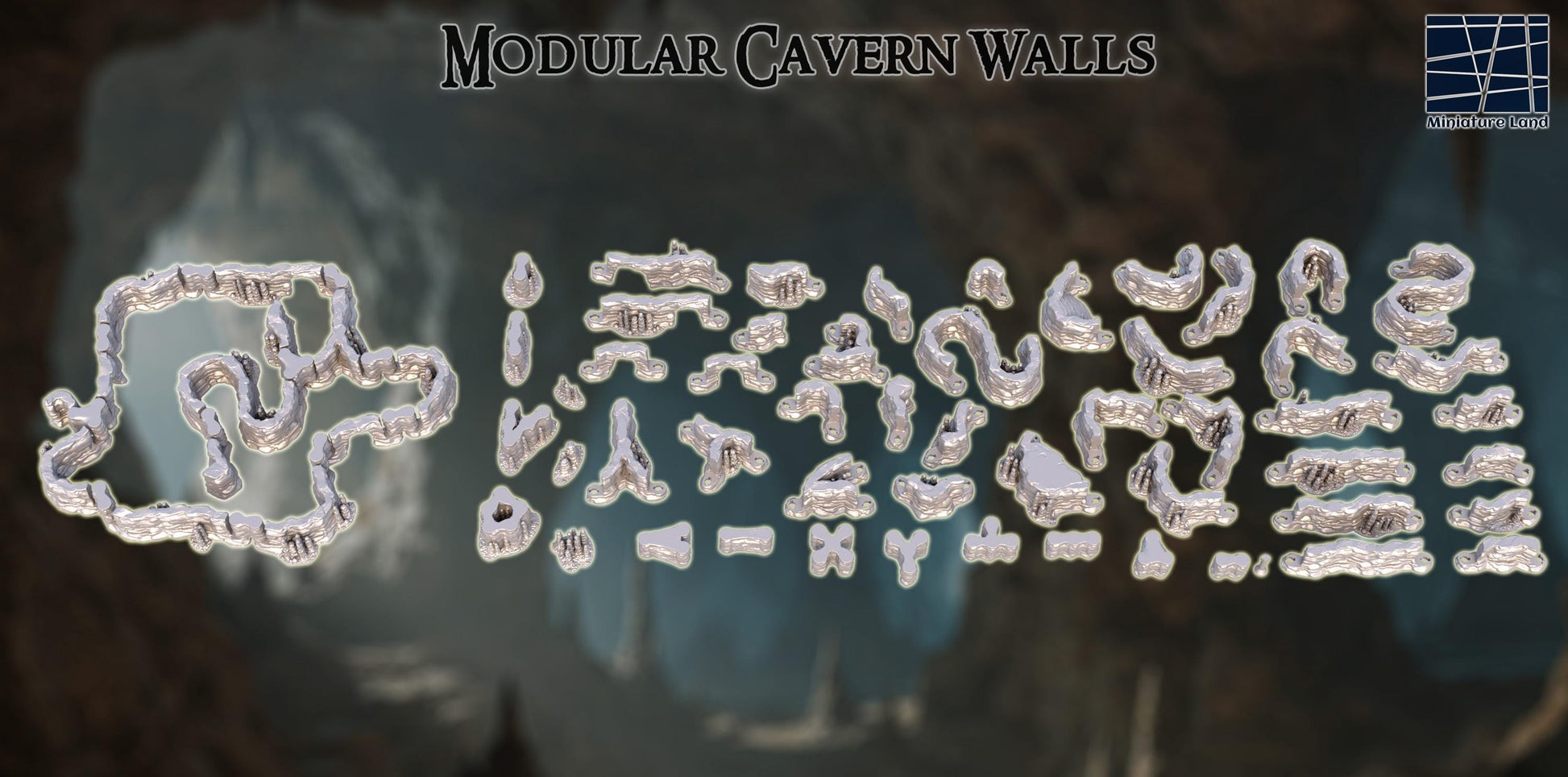 These 3D printed cavern walls form a twisting 28 mm underground maze, rendered in unpainted gray PLA for maximum customization. Each piece locks naturally into the next, creating organic drips, ridges, and stone folds that feel lifted straight from a real subterranean pocket. Designed for a 1-inch grid, the set builds out atmospheric dungeons for DnD / Pathfinder / wargaming adventures. Your players will feel the torchlight fade as the caverns fold deeper into darkness.