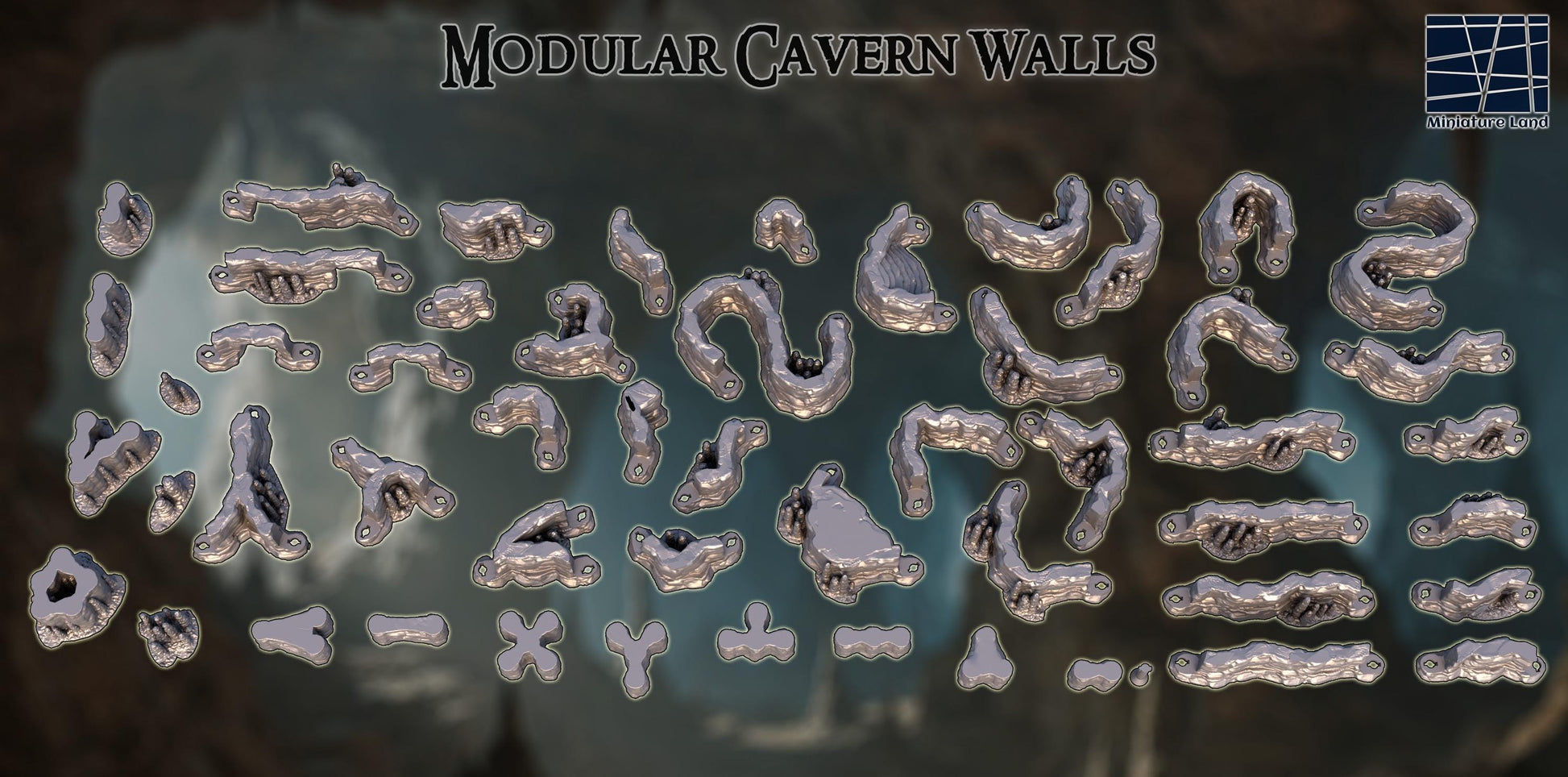 These 3D printed cavern walls form a twisting 28 mm underground maze, rendered in unpainted gray PLA for maximum customization. Each piece locks naturally into the next, creating organic drips, ridges, and stone folds that feel lifted straight from a real subterranean pocket. Designed for a 1-inch grid, the set builds out atmospheric dungeons for DnD / Pathfinder / wargaming adventures. Your players will feel the torchlight fade as the caverns fold deeper into darkness.
