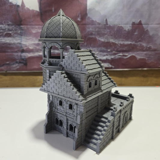 City of Abauros Bell Tower 2 – 28 mm 3D Printed Unpainted PLA Building Terrain for Tabletop RPGs, DnD, Pathfinder & Wargaming