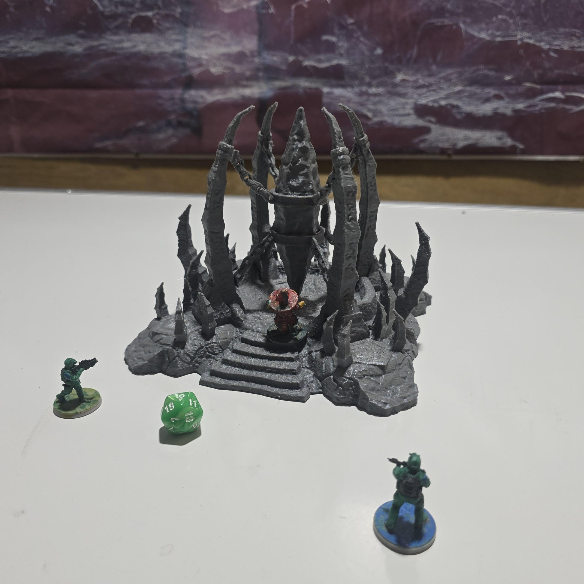 Chaos Altar – 28mm Fantasy Ritual Terrain, 3D Printed Unpainted PLA