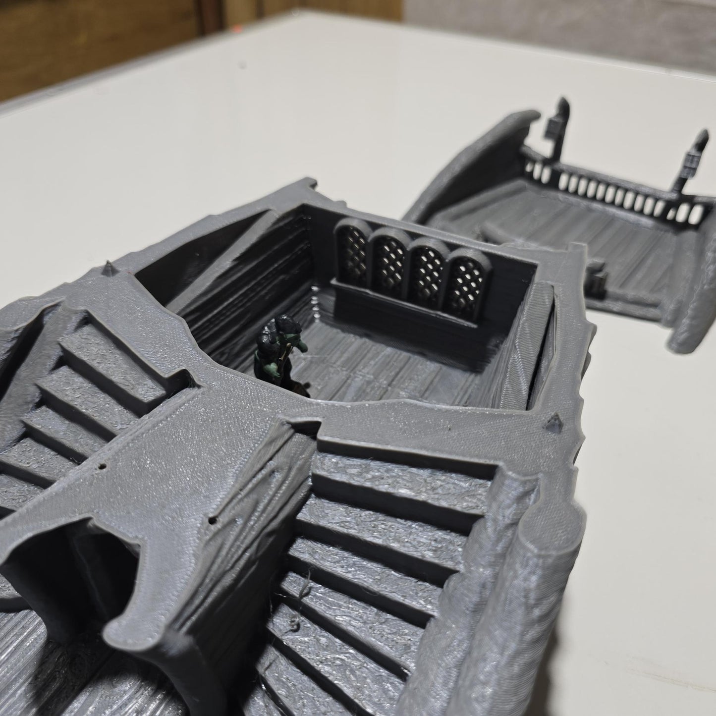 Elven Swan Ship: 28mm High Fantasy Sailing Vessel Tabletop Terrain, Model Railroading Diorama