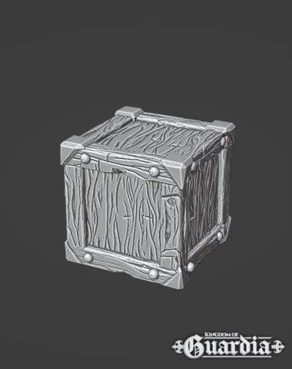 Kingdom of Guardia Storage Crates – 28mm Scatter Set (5 Designs, 10 Total)