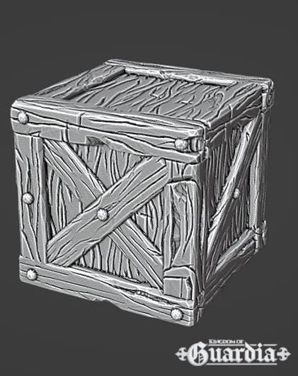 Kingdom of Guardia Storage Crates – 28mm Scatter Set (5 Designs, 10 Total)