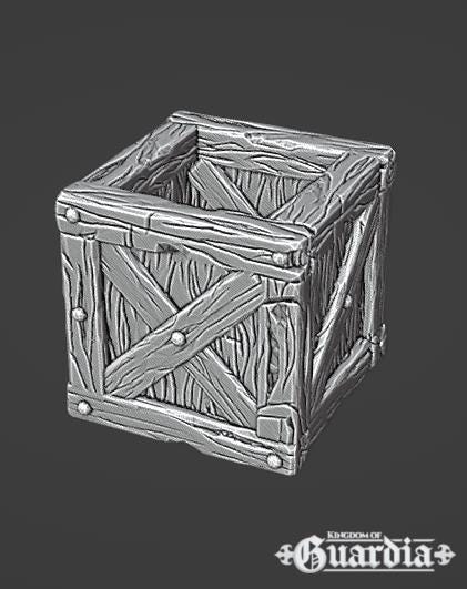 Kingdom of Guardia Storage Crates – 28mm Scatter Set (5 Designs, 10 Total)