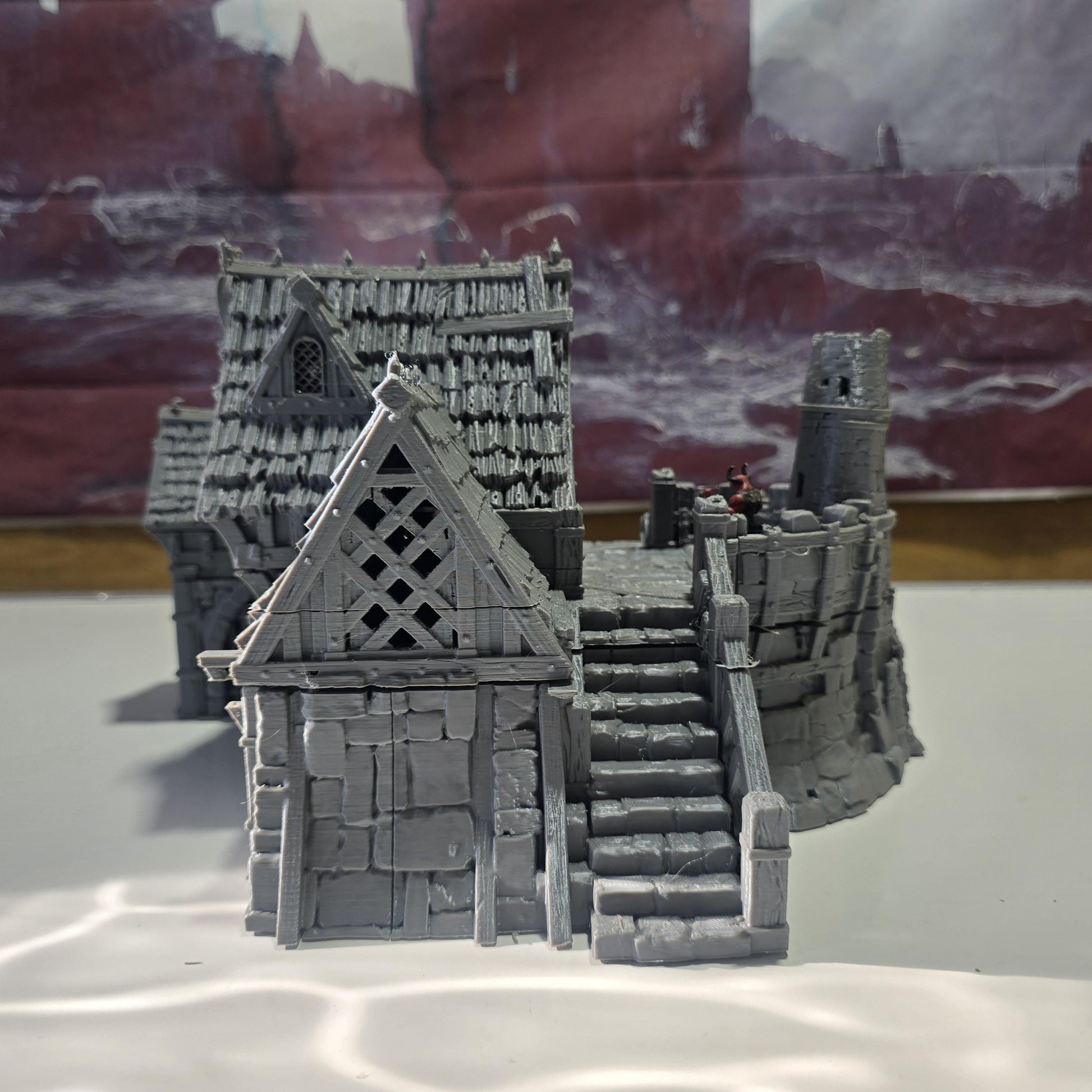 Blacksmith Lodge: Medieval Forge & Workshop 28MM Tabletop Terrain, Model Railroading, Gaming