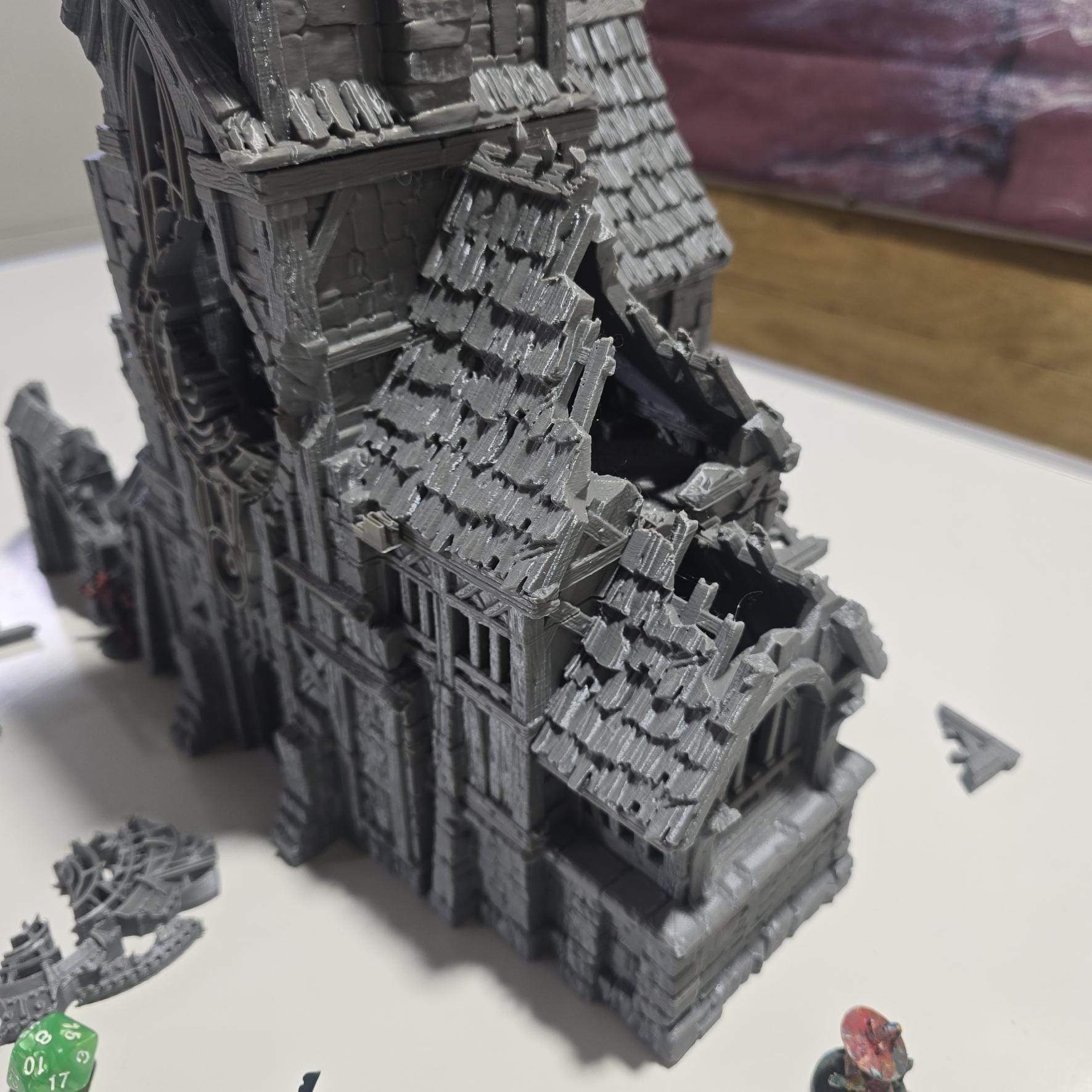 Ruined Clock Tower - Fall of Guardia: 28MM Tabletop Terrain, Model Railroading, Gaming