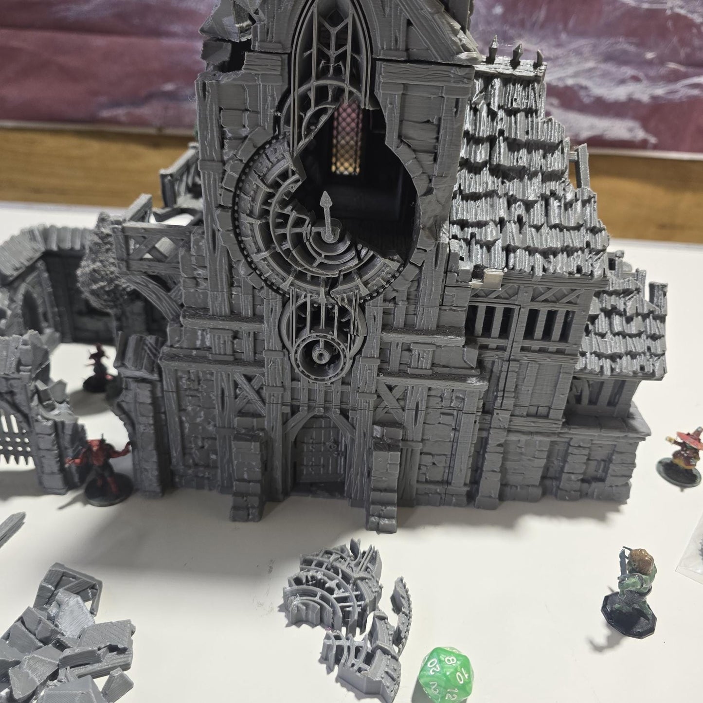 Ruined Clock Tower - Fall of Guardia: 28MM Tabletop Terrain, Model Railroading, Gaming