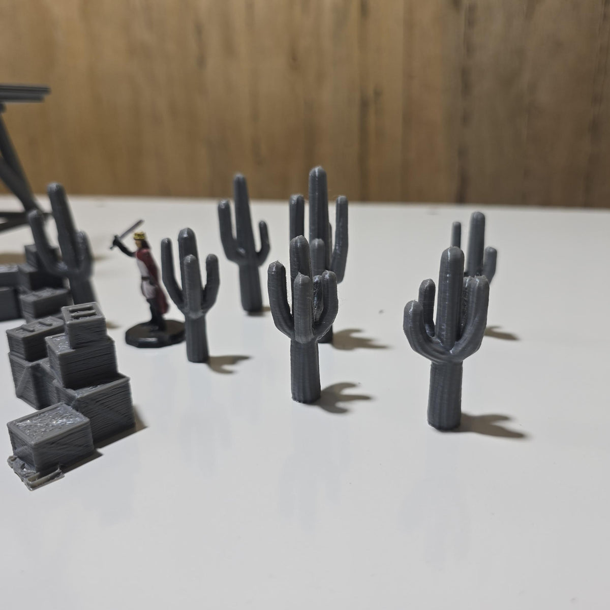 Old West Town Props Pack – 28mm Frontier Scatter Terrain, 3D Printed Unpainted PLA