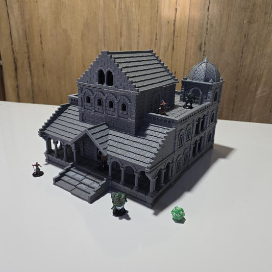 Grand Tribunal 7 - City of Abauros – 28mm Fantasy Stone Structure, 3D Printed Unpainted PLA Terrain