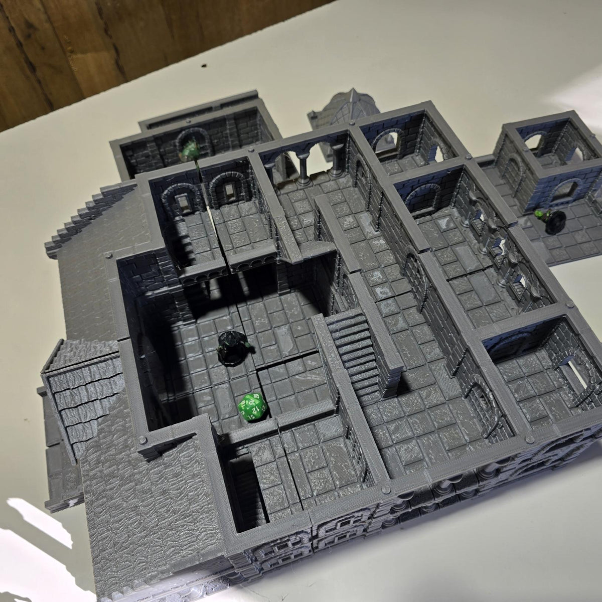 Grand Tribunal 7 - City of Abauros – 28mm Fantasy Stone Structure, 3D Printed Unpainted PLA Terrain