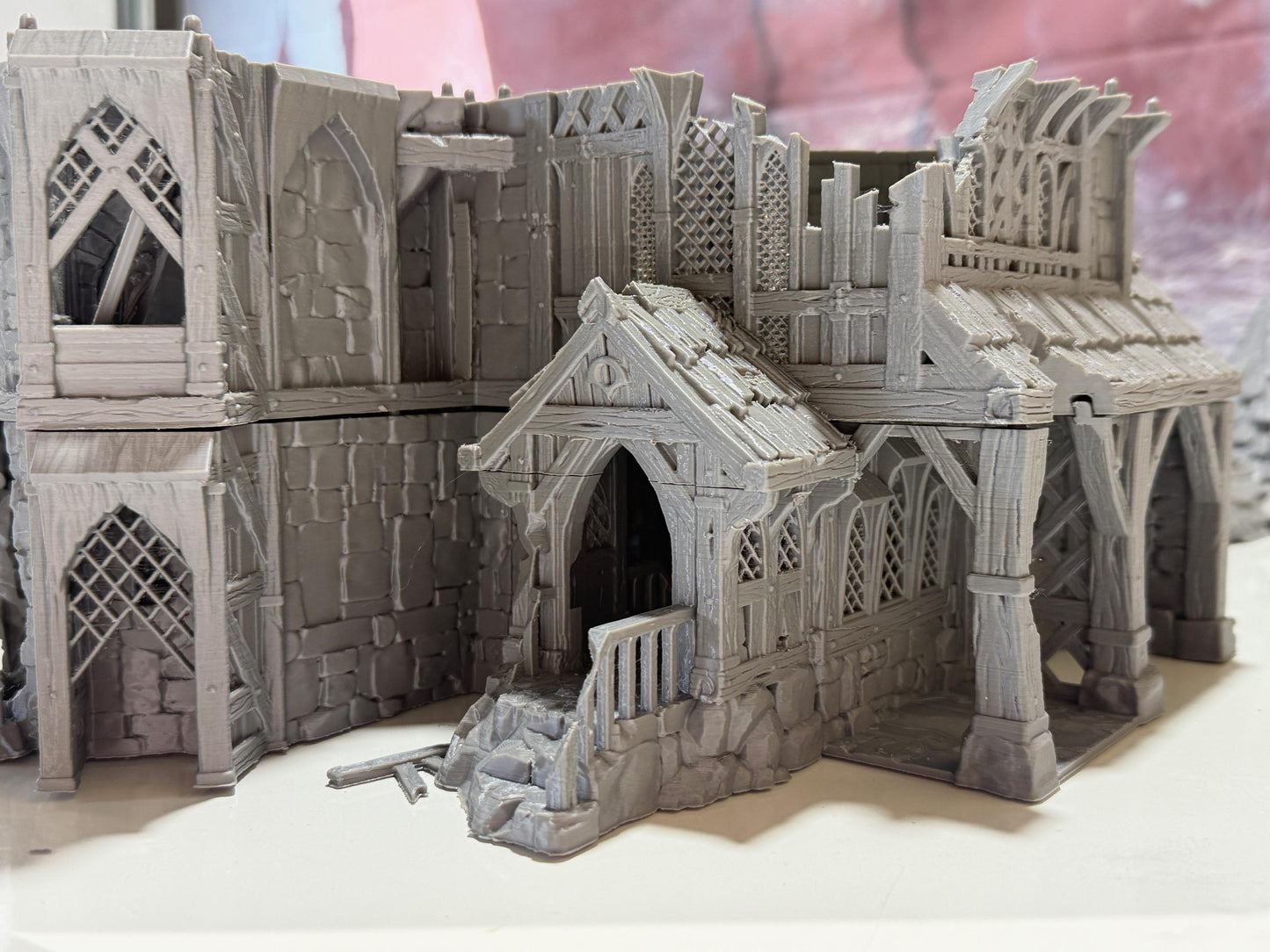 Merchant’s Gatehouse Ruin: Medieval Fantasy Fortified Building Terrain Standard Tabletop Terrain, Gaming, kingdom of Guardia