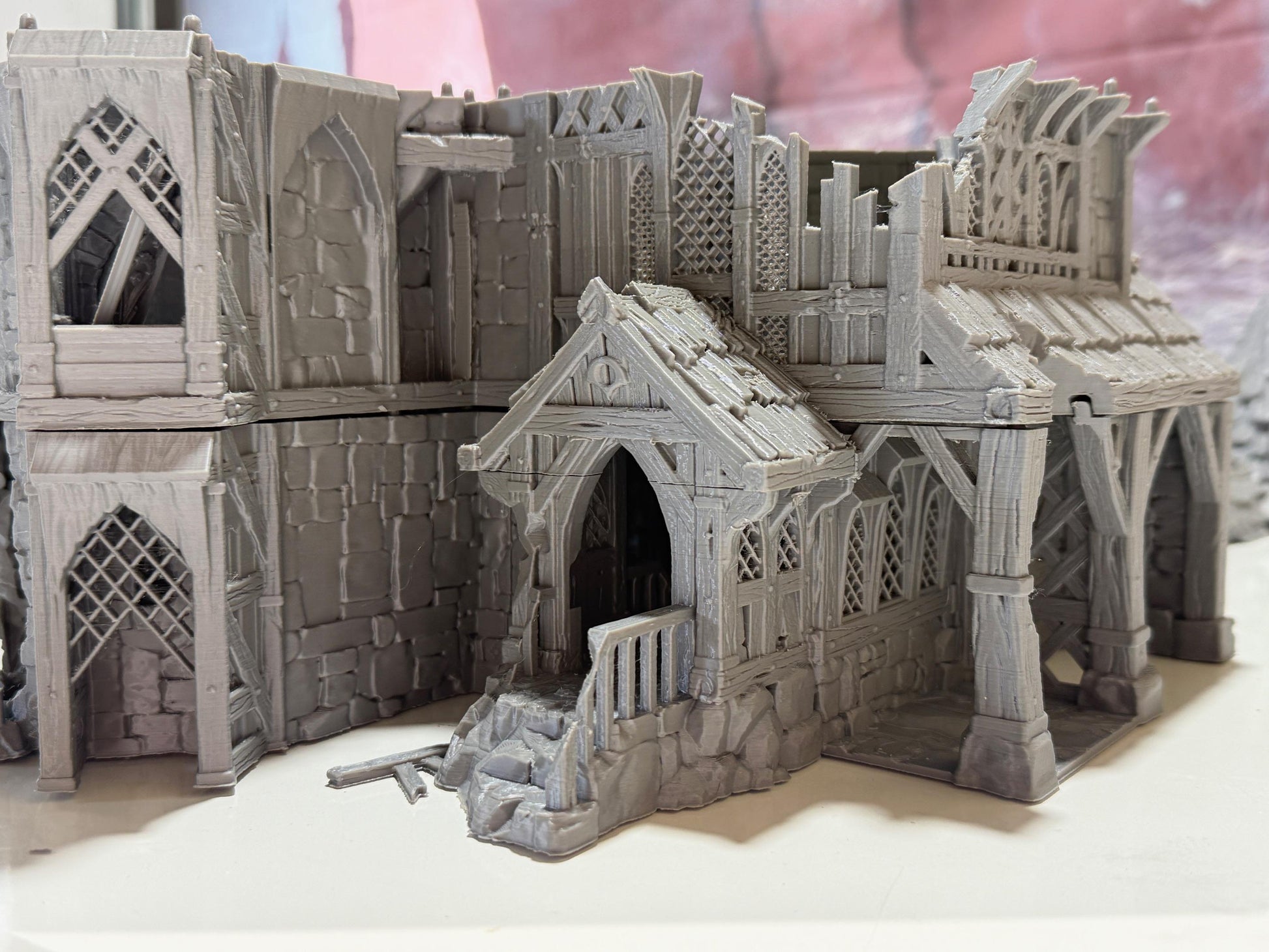 Merchant’s Gatehouse Ruin: Medieval Fantasy Fortified Building Terrain Standard Tabletop Terrain, Gaming, kingdom of Guardia
