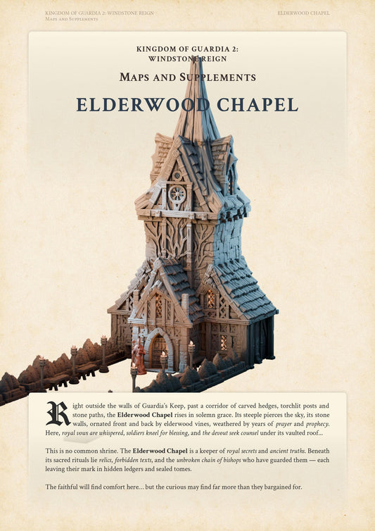 Elderwood Chapel – Kingdom of Guardia 2 Digital Building Supplement (PDF), Tabletop RPG Location Guide