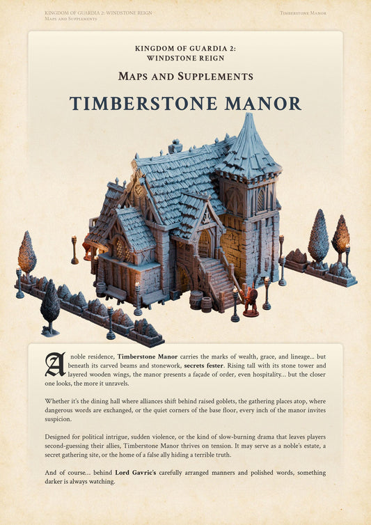 Timberstone Manor – Digital RPG Location Supplement PDF for DnD, Pathfinder & Tabletop Campaigns