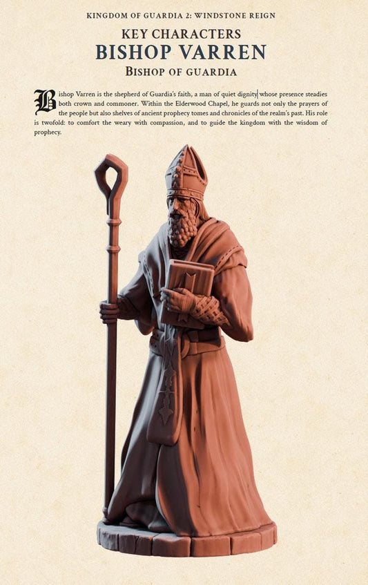 Bishop Varren – Digital RPG Character Supplement PDF | Kingdom of Guardia II npc Dossier