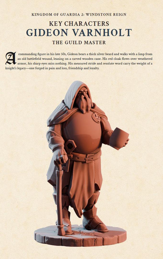 Gideon Varnholt – Digital RPG Character Supplement pdf | Kingdom of Guardia II NPC Dossier