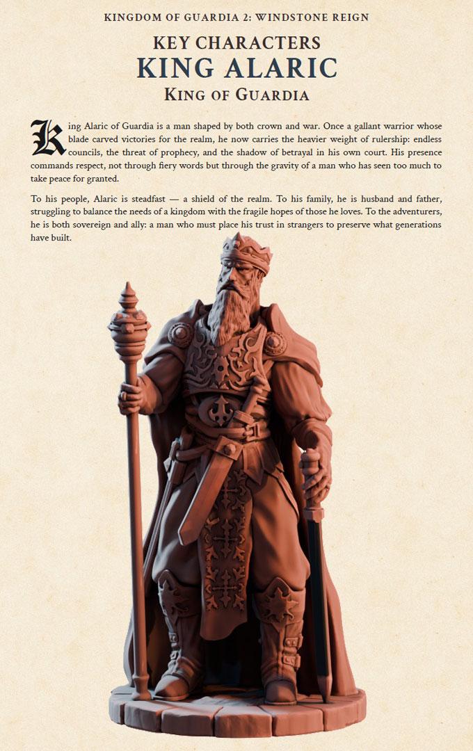 King Alaric – Digital RPG Character Supplement pdf | Kingdom of Guardia II NPC Dossier