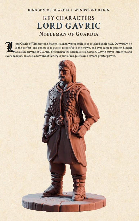 Lord Gavric – Digital RPG Character Supplement pdf | Kingdom of Guardia II NPC Dossier