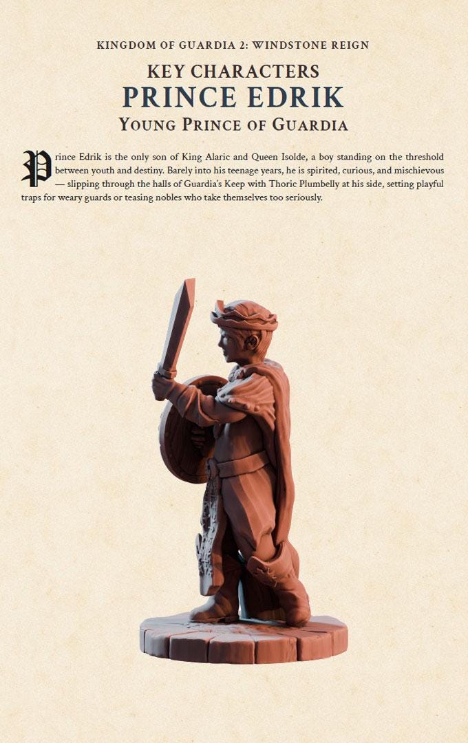 Prince Edrik – Digital RPG Character Supplement pdf | Kingdom of Guardia II NPC Dossier